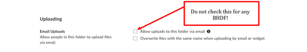 Email uploads