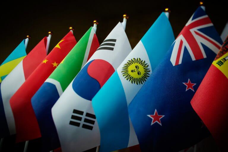 row of International flags
