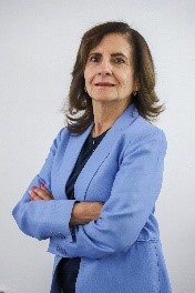A person in a blue suit